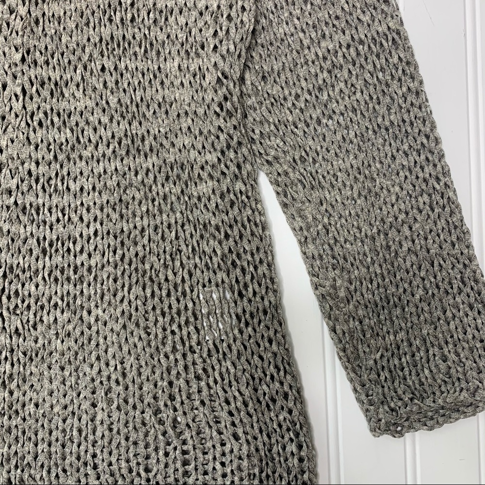 Eileen Fisher Gray Open Front Knit Cardigan - Picture 5 of 13